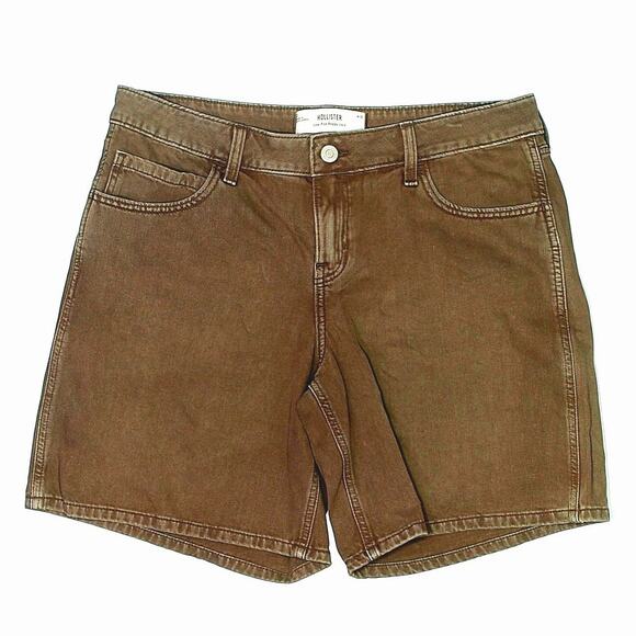 Hollister Low Rise Baggy Jorts in Khaki Brown size 12 - Picture 1 of 12